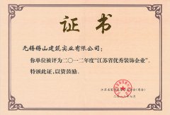 2012年度江蘇省優(yōu)秀裝飾企業(yè)